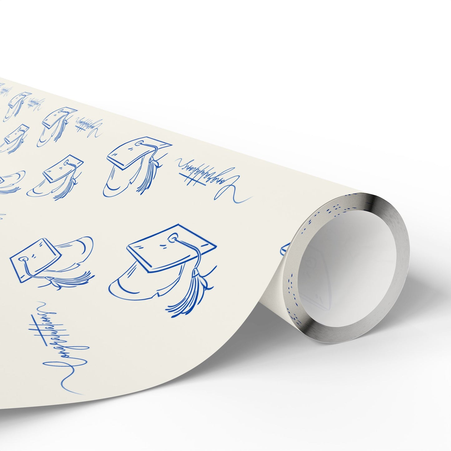 White and Blue Graduation Wrapping Paper