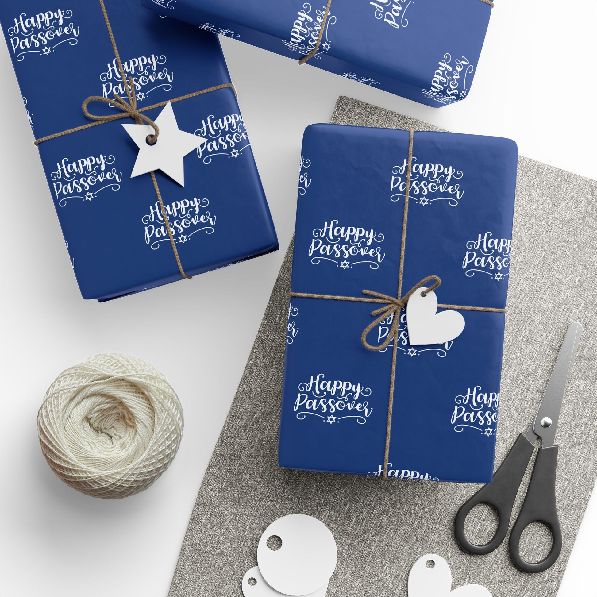 Elegant Blue Happy Passover Wrapping Paper