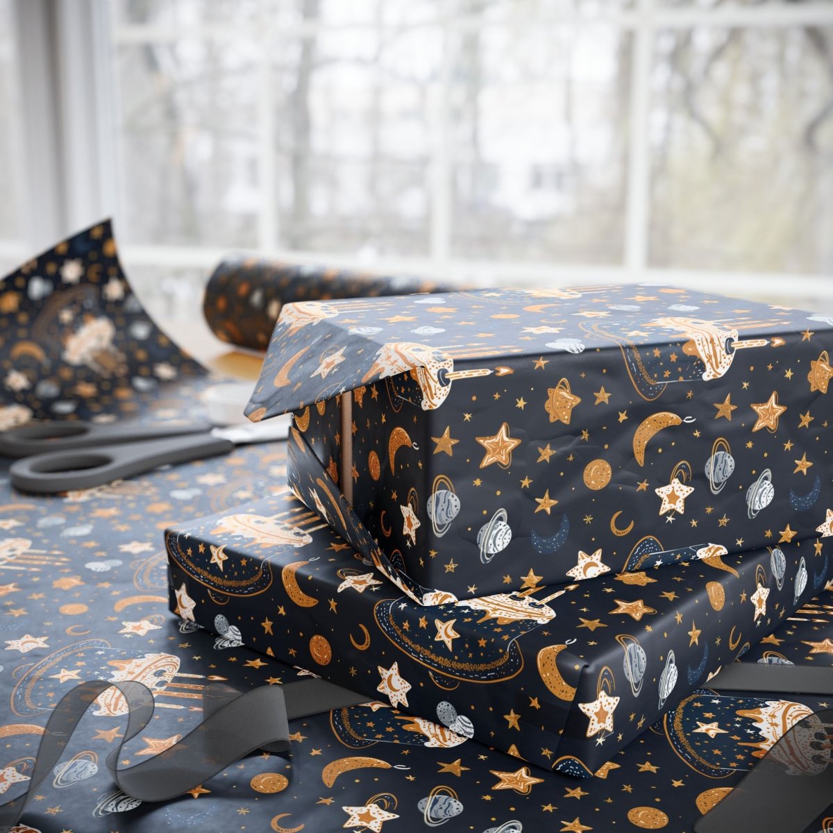 Celestial Birthday Wrapping Paper