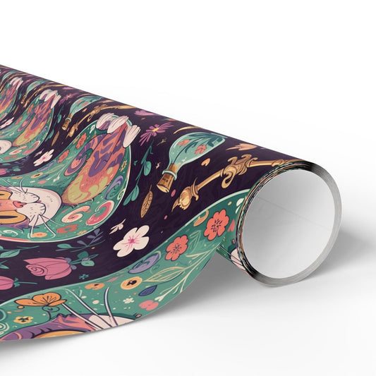 Funky Cheshire Cat Design for Gift Wrapping