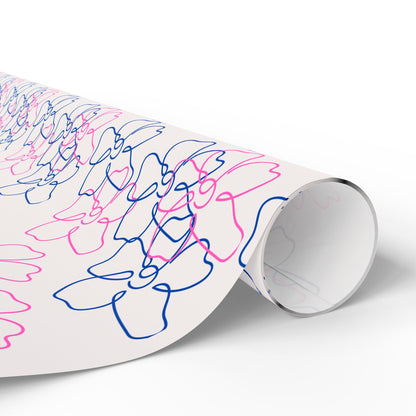 Floral Line Drawing Wrapping Paper Roll