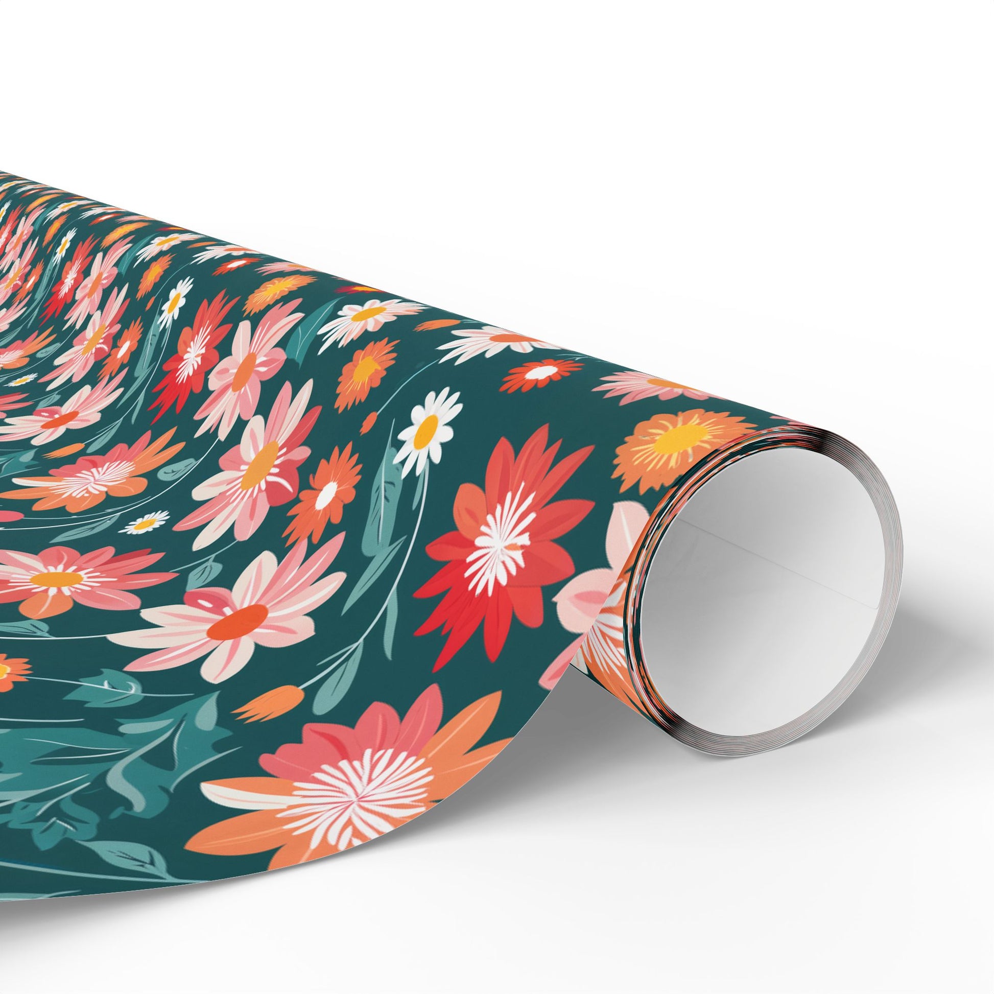 Pink & Peach Floral Wrapping Paper Roll