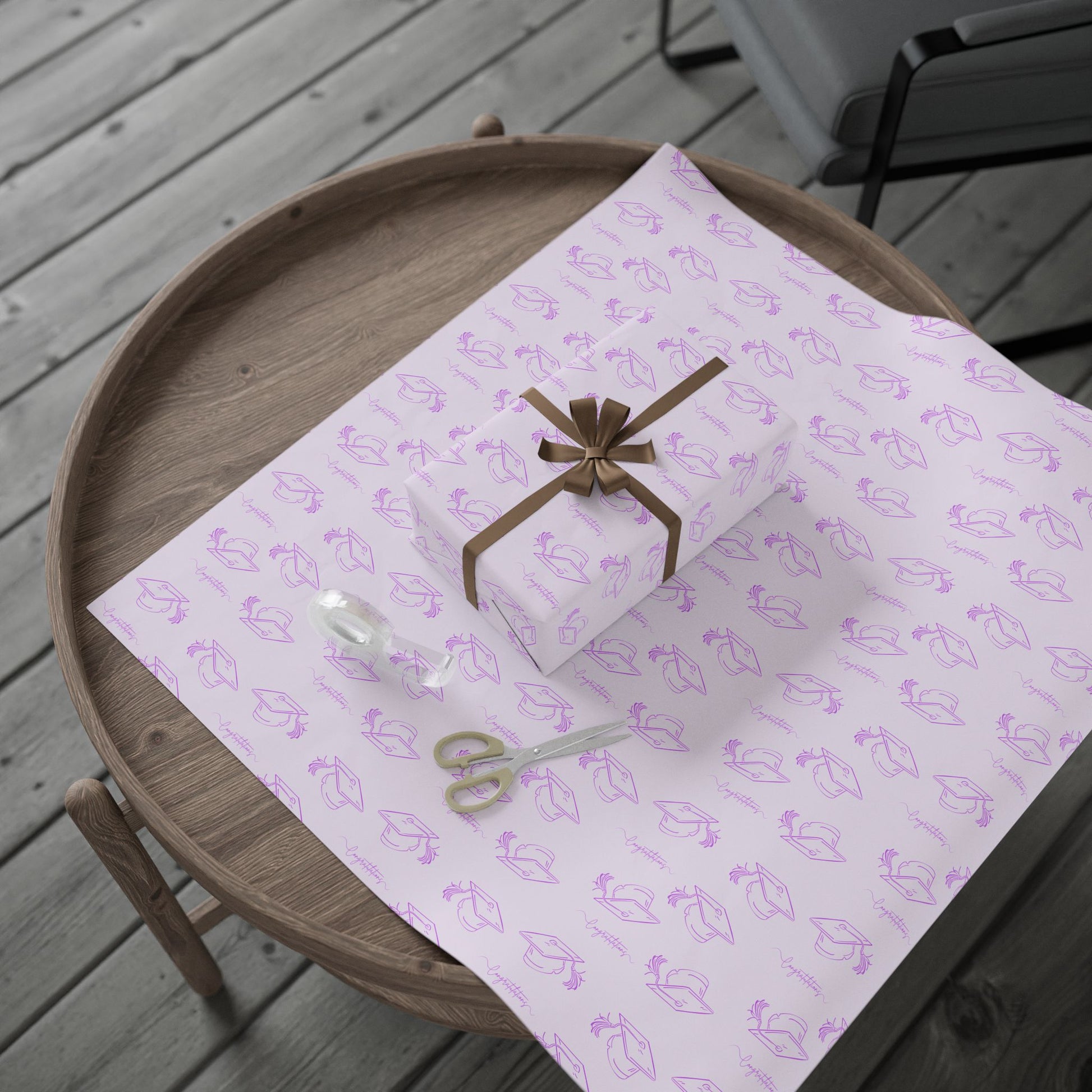 Purple Congratulations Wrapping Papers for Graduates
