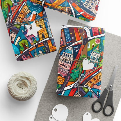 Colorful Paris Wrapping Paper - abstract