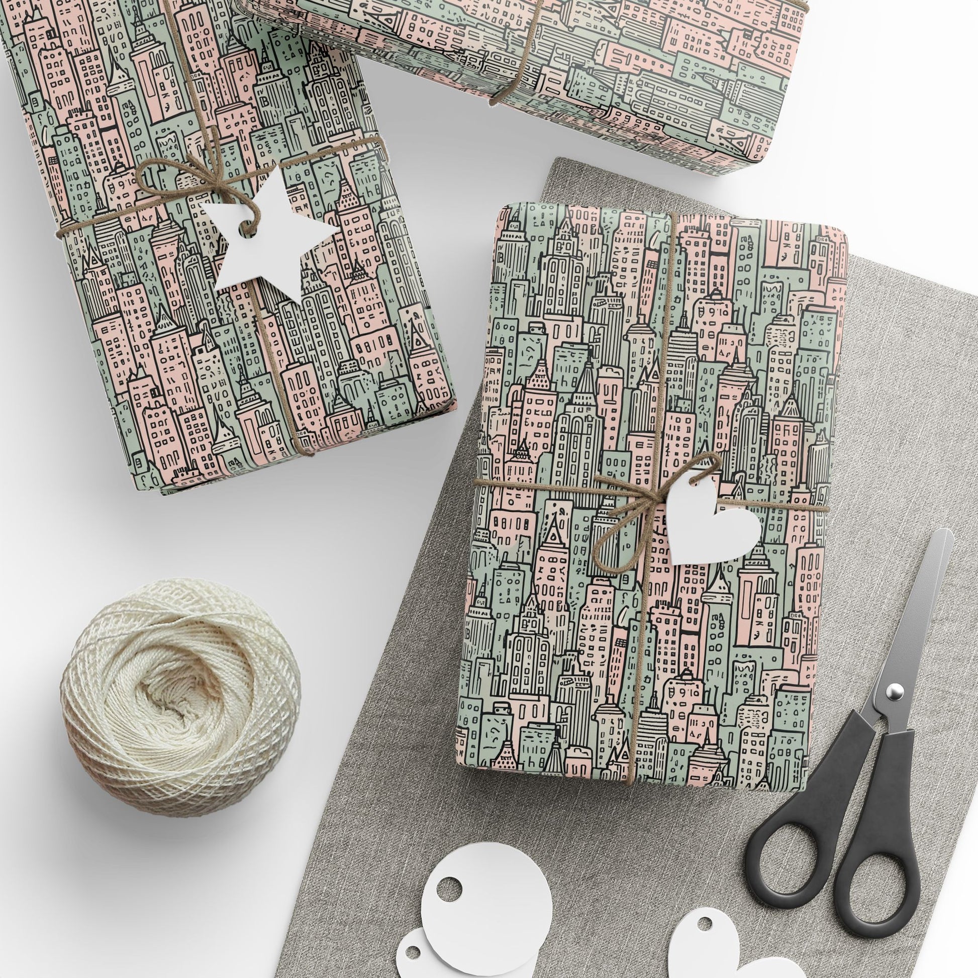 Wrapping Papers - Abstract Pastel Cityscape Gift Wrap