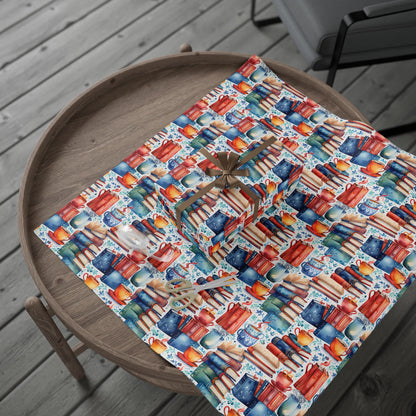 Book Lover Blue Wrapping Papers