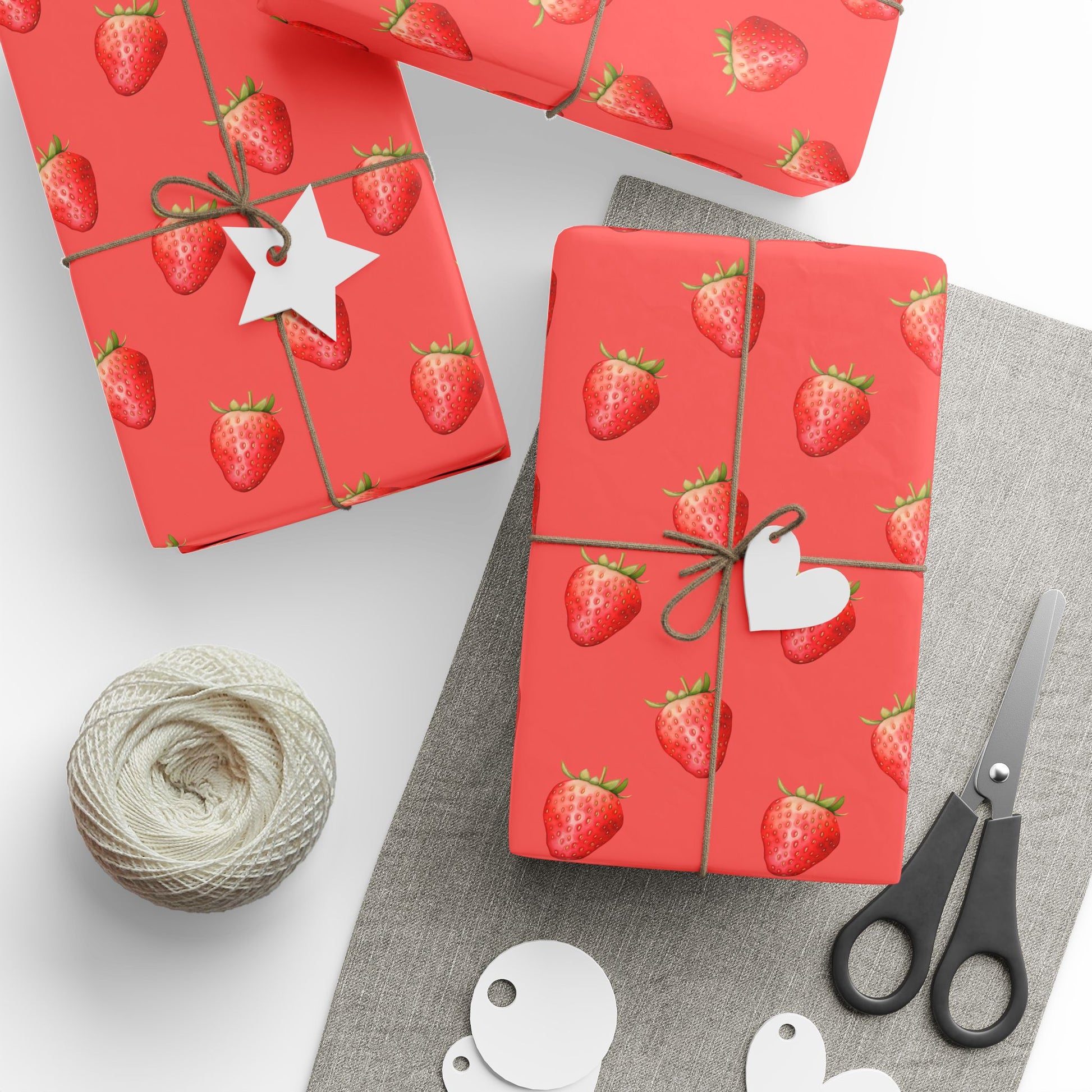 Red Strawberry Wrapping Paper