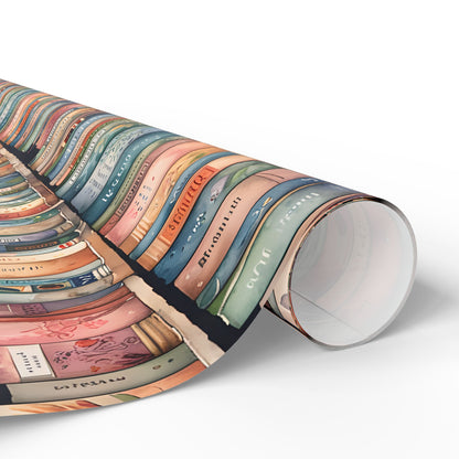 Shelf - Care – Whimsical Library Bookshelf Wrapping Paper
