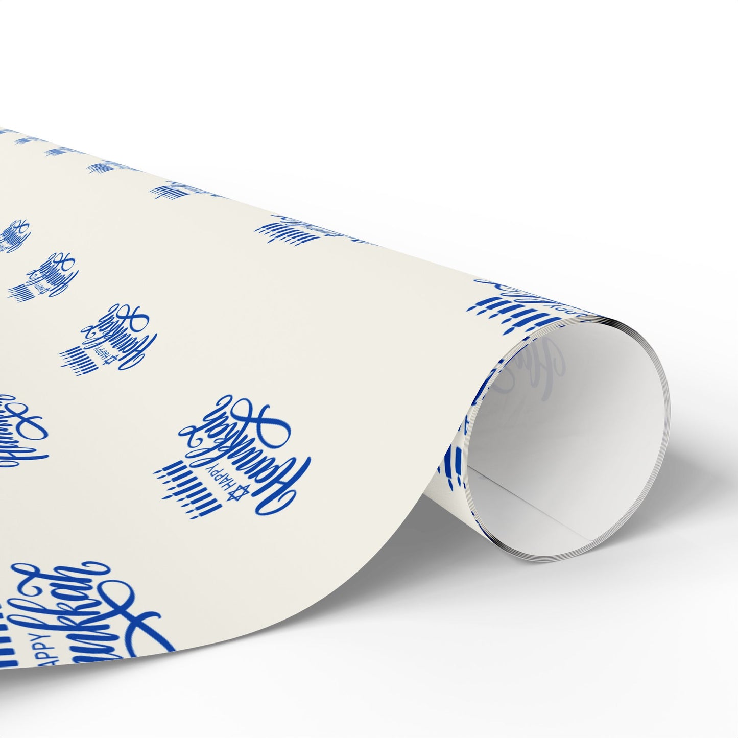 Hanukkah Blue and White Candle Wrapping Papers
