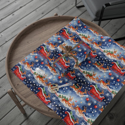 Santas Sleigh Gift Paper