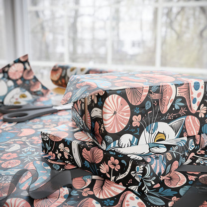 Whimsical Cheshire Cat Wrapping Paper Set - Alice in Wonderland