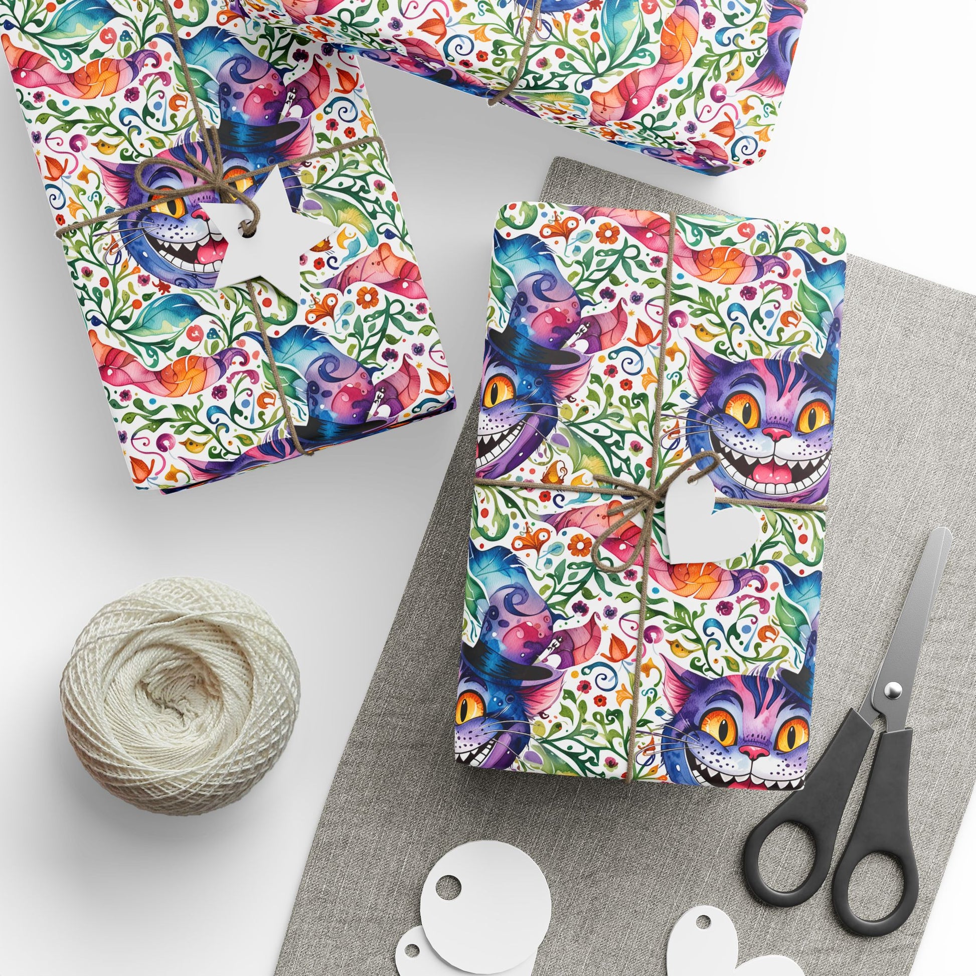 Colorful Cheshire Cat Wrapping Paper