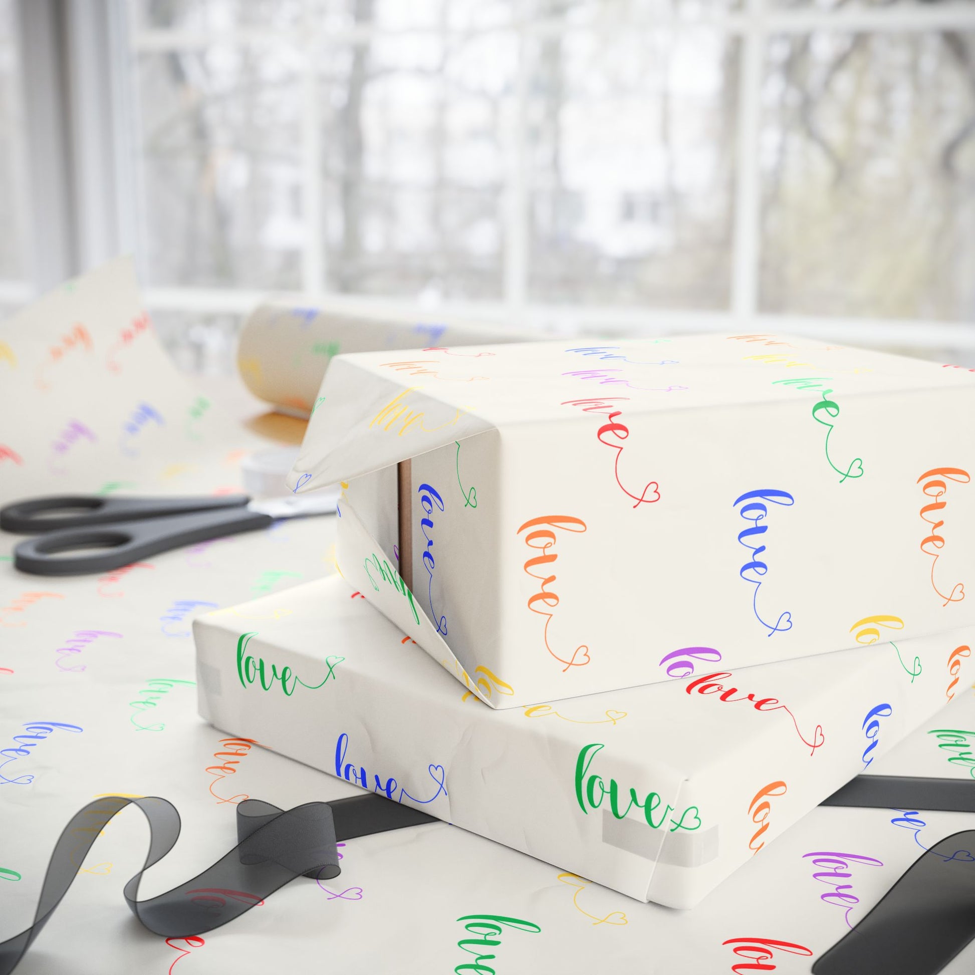Rainbow Love Calligraphy Design