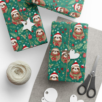 Sleighin’ It Slowly – Holiday Sloth Wrapping Paper