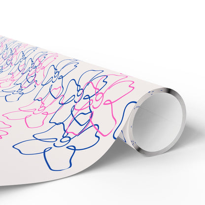 Floral Line Drawing Wrapping Paper Roll
