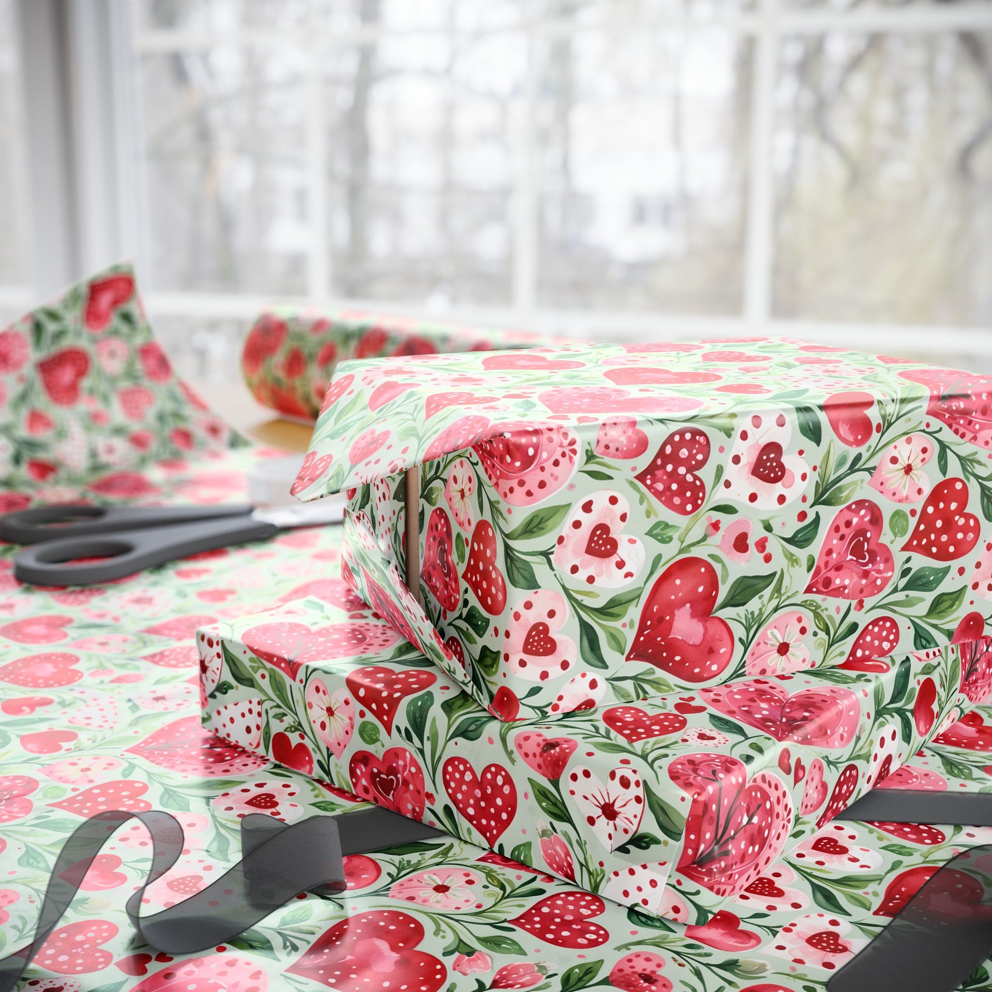 Charming Pink Heart Wrapping Paper for Gift Giving