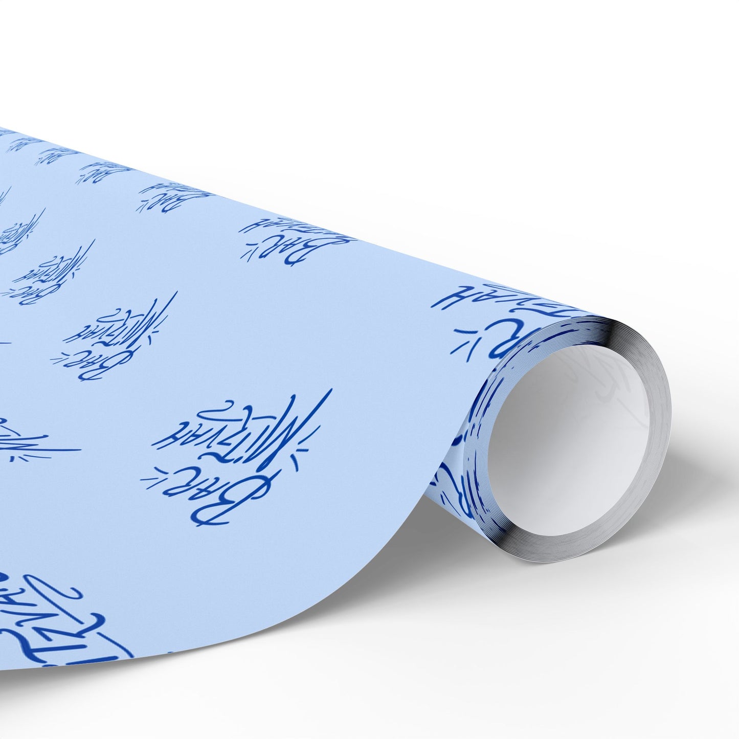 Blue Artistic Bar Mitzvah Wrapping Paper