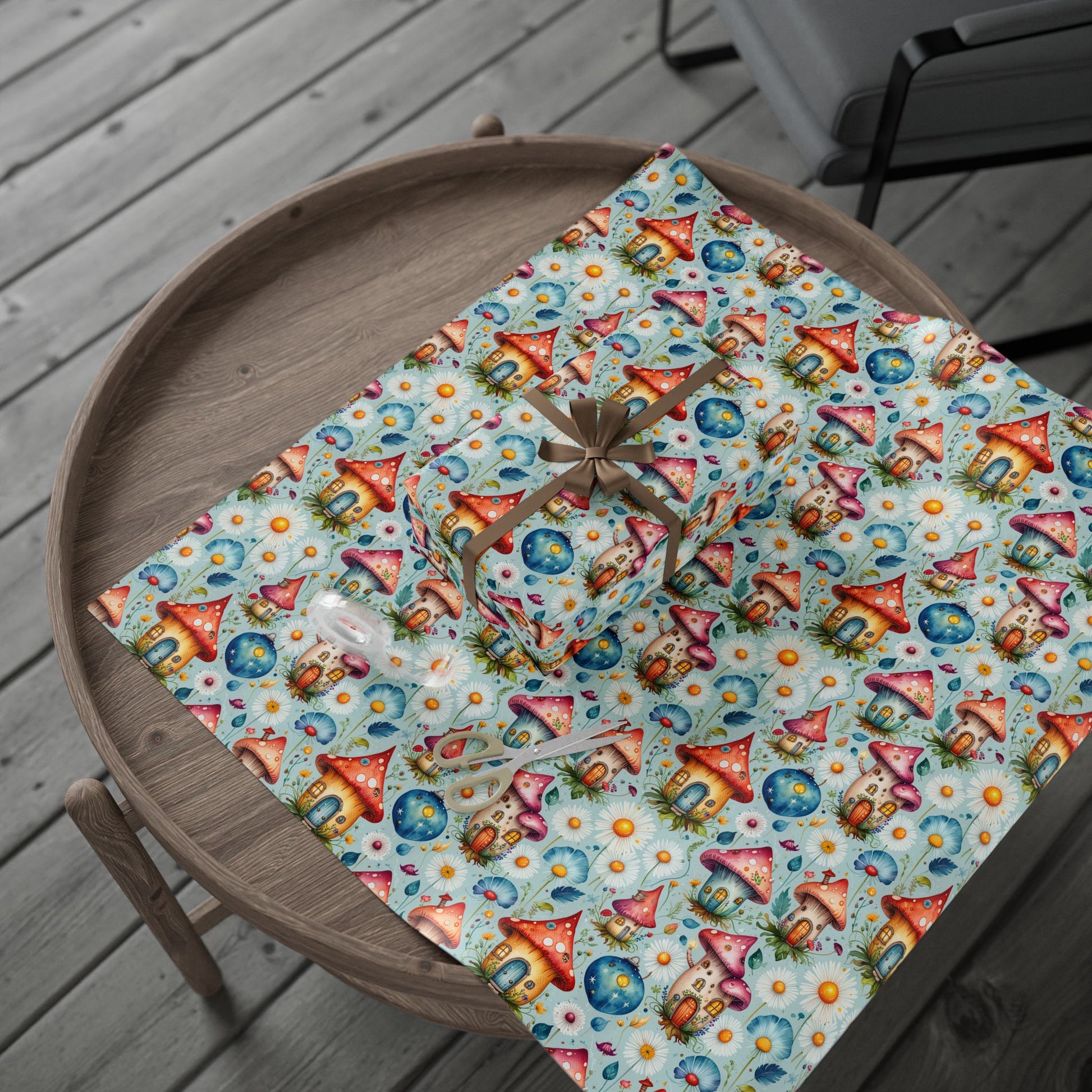 Fairy Mushroom Houses Gift Wrap