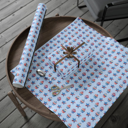 Patriotic Cupcake Wrapping Paper