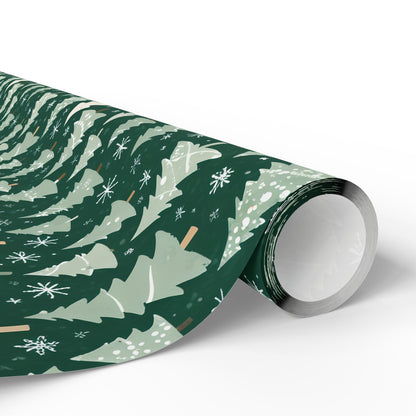 Evergleam Dreams – Snow-Dusted Pine Forest Wrapping Paper