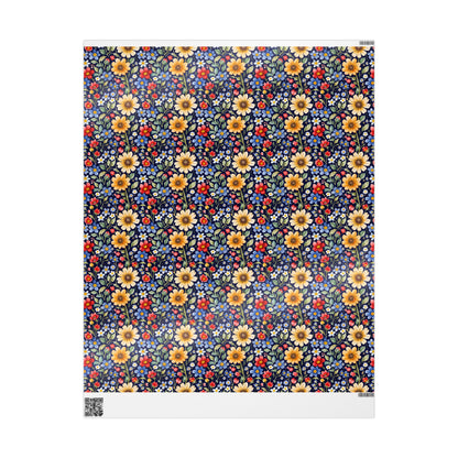 Colorful Floral on Black Background