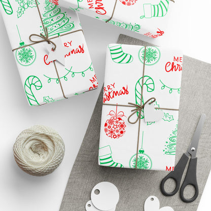 Doodle All the Way – Christmas Line Art Wrapping Paper