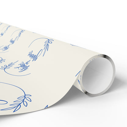 Bride & Groom Gift Wrap in Blue