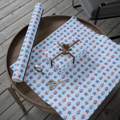 Patriotic Cupcake Wrapping Paper