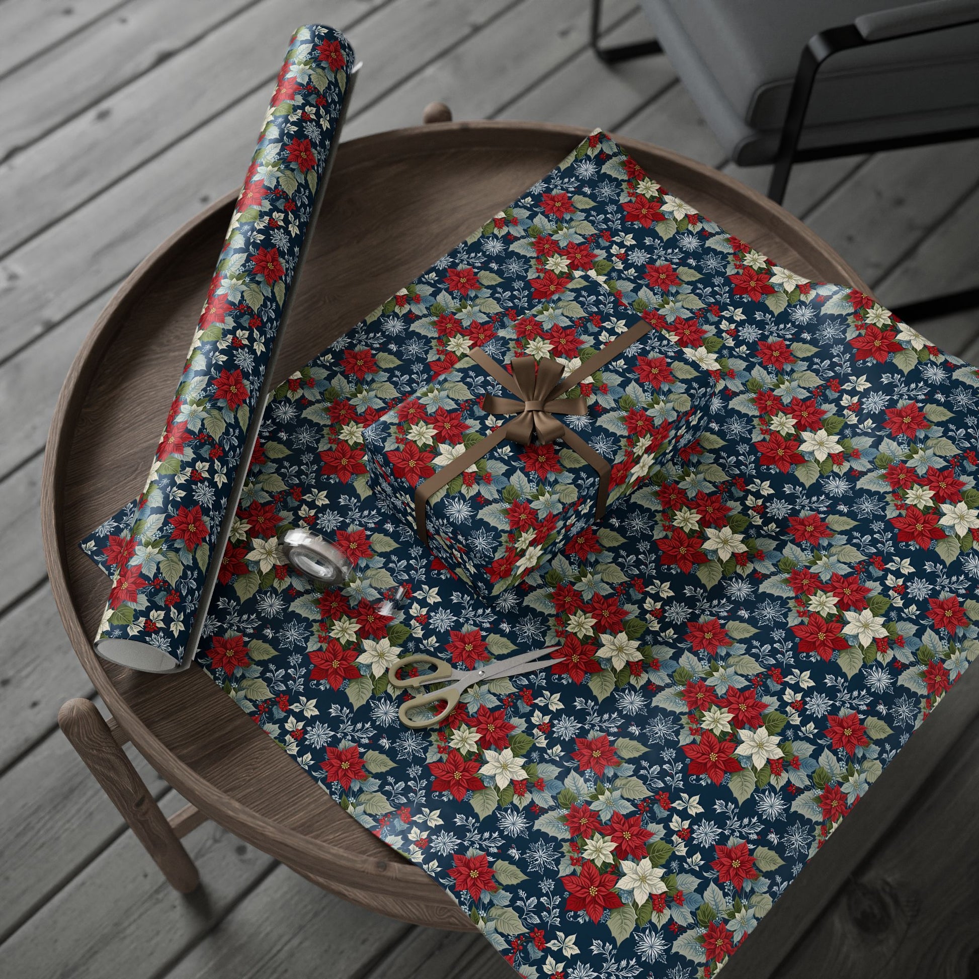 Festive Floral Christmas Wrapping Paper