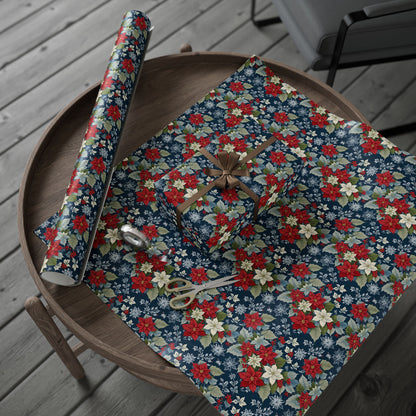 Festive Floral Christmas Wrapping Paper