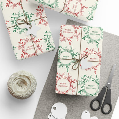 Holly Jolly Wreaths – Classic Christmas Wrapping Paper
