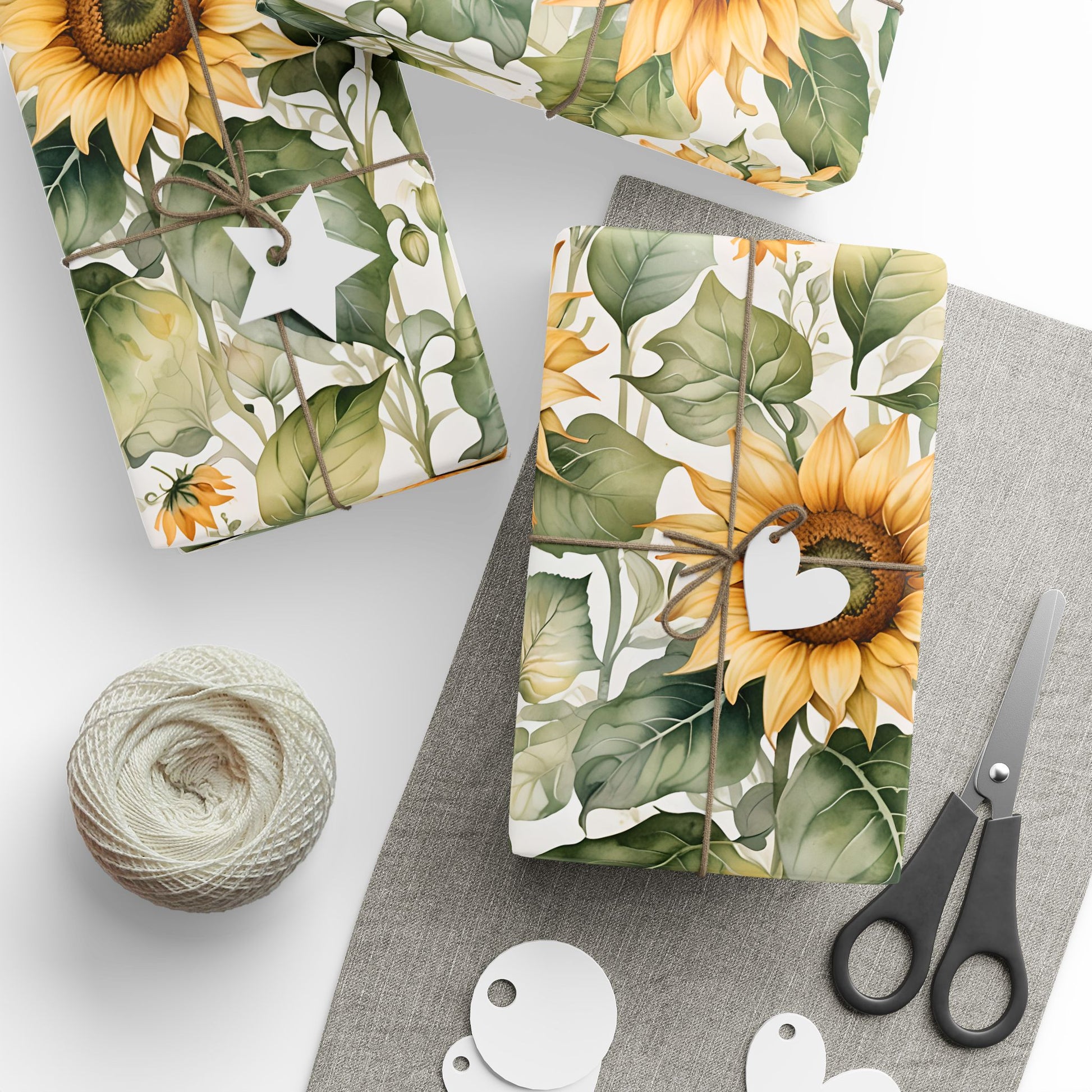 Cheerful Sunflower Patterned Gift Wrap