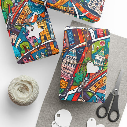 Colorful Paris Wrapping Paper - abstract