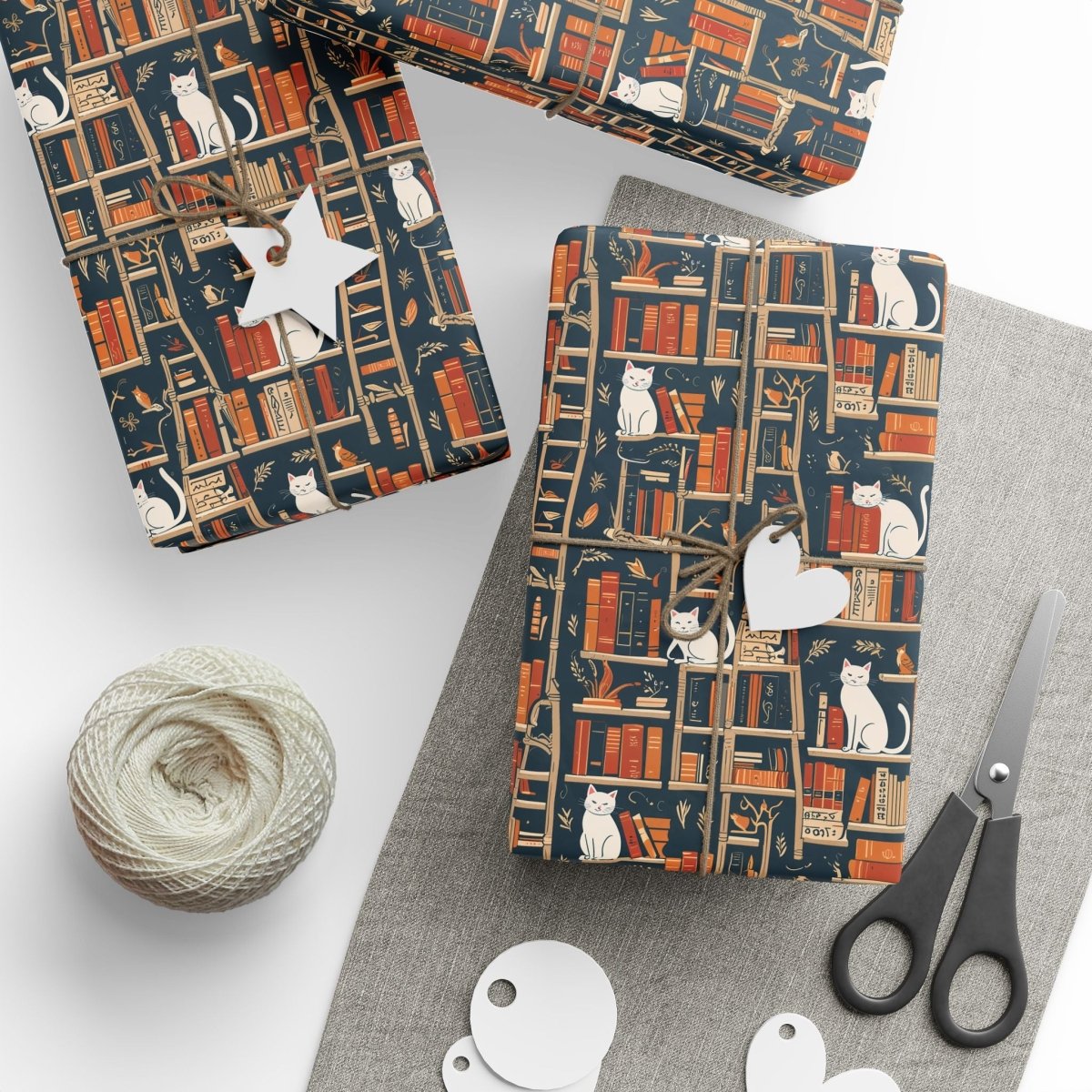 Whiskered Tales – Cat & Book Lover Wrapping Paper