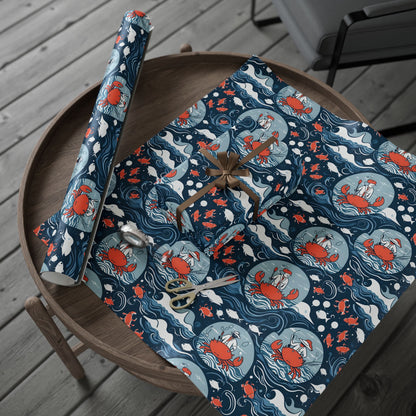 Silly Fisherman Wrapping Paper with Crab Design