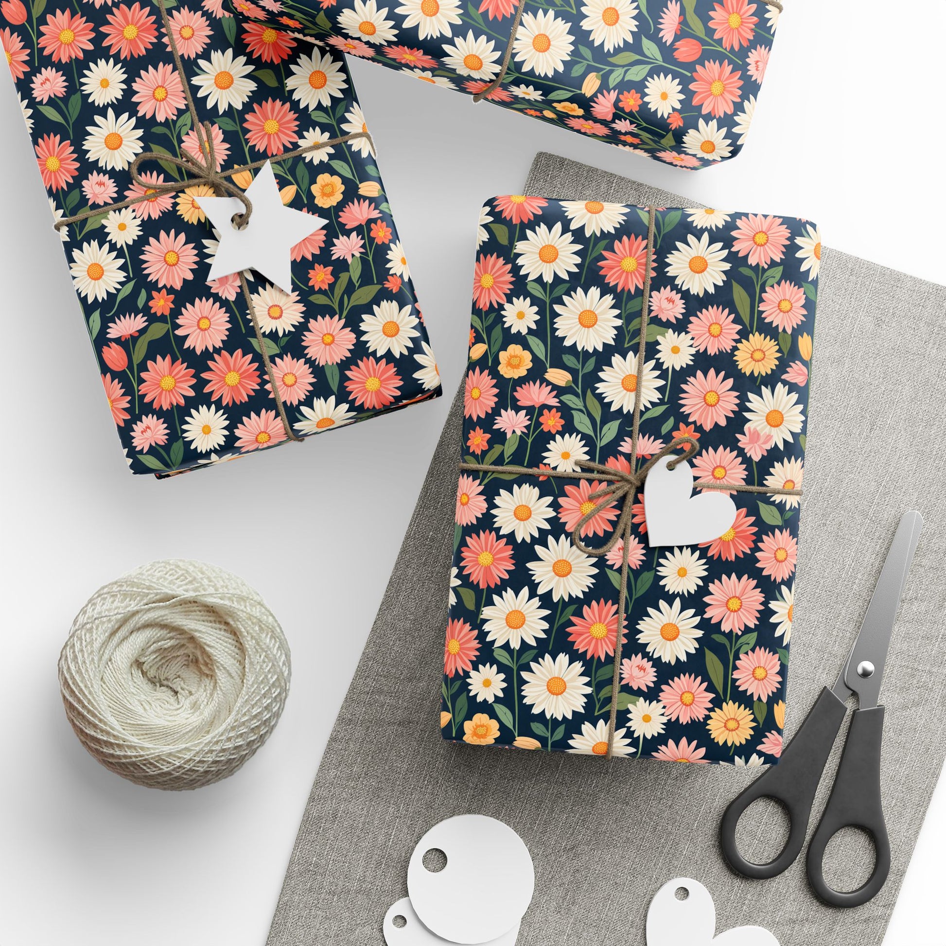 Colorful Daisy Floral Wrapping Paper