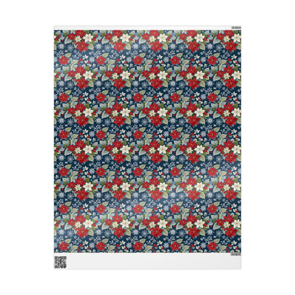 Festive Floral Christmas Wrapping Paper