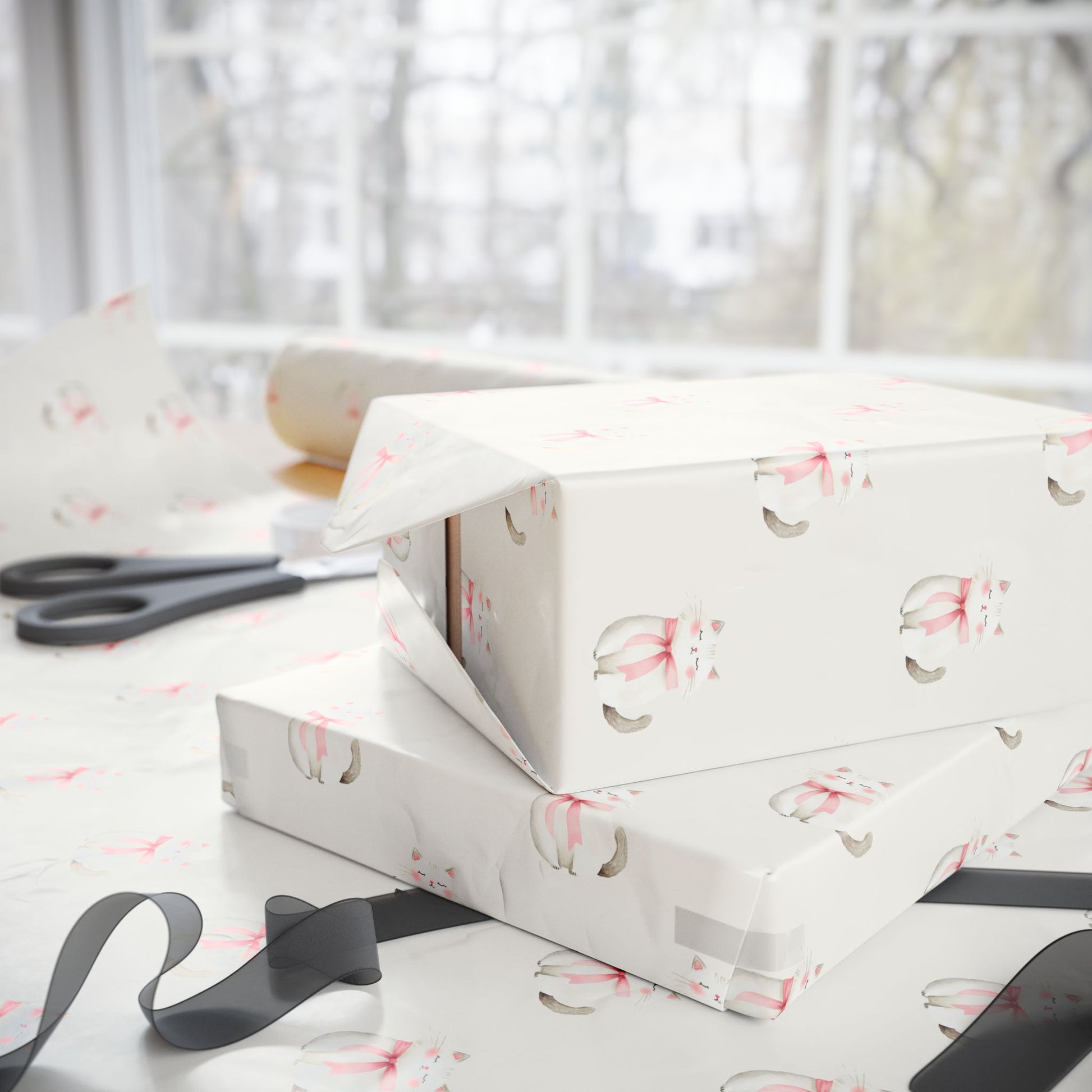Grey Kitties Gift Wrap