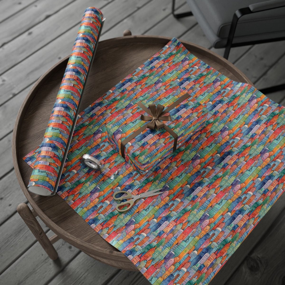 Abstract Cityscape Wrapping Papers