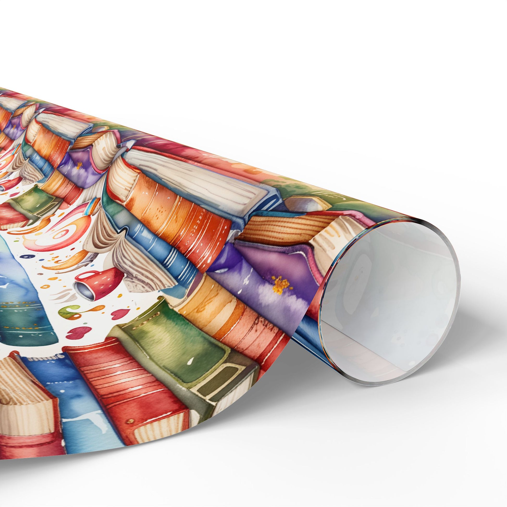 Book Lovers Orange Wrapping Paper