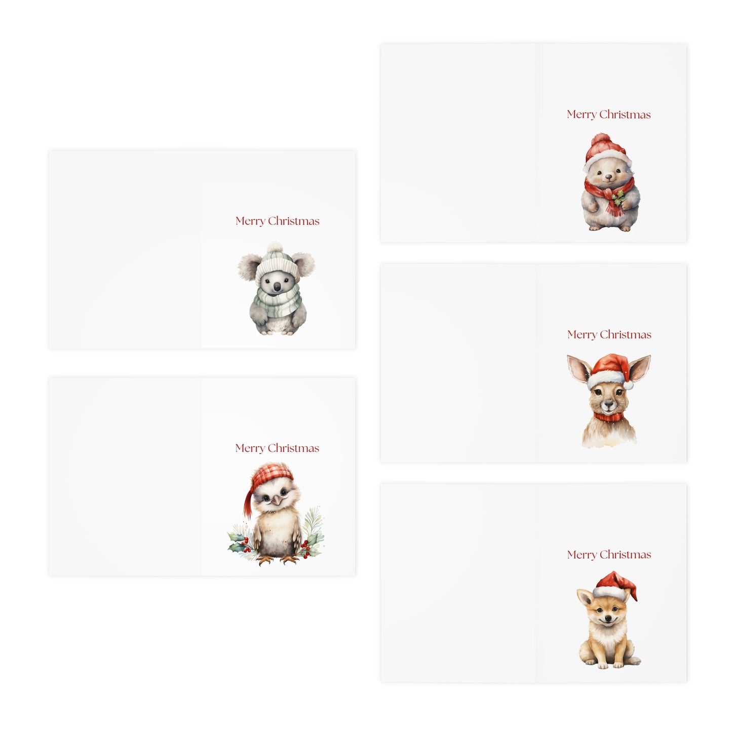 Australian Wildlife Christmas Cards – 25 Pack | Blank Inside