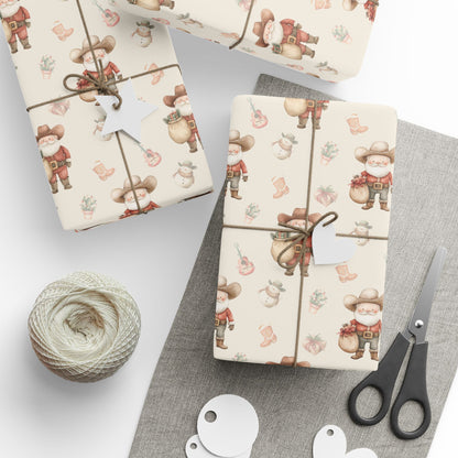 Santa’s Country Christmas – Western Cowboy Wrapping Paper