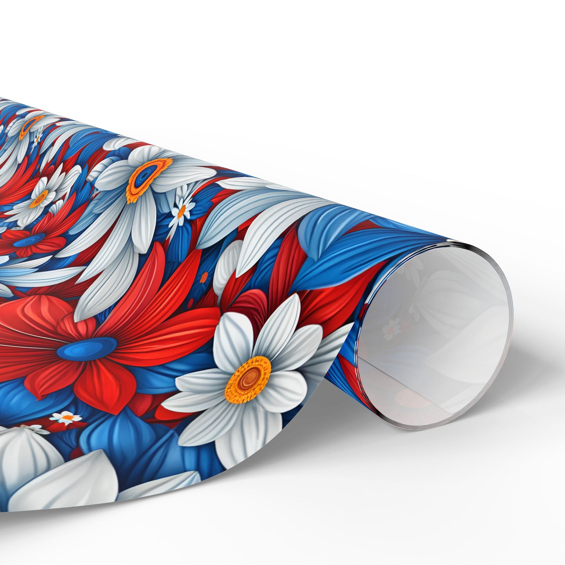 Red White Blue Daisy Floral Design