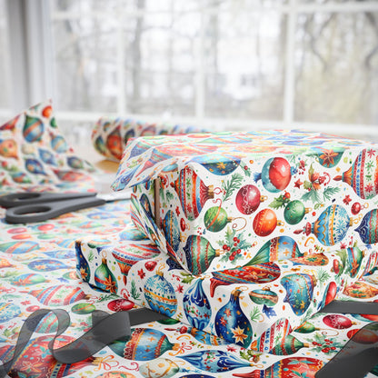 Shiny Things & Holiday Flings – Vintage Ornament Wrapping Paper That Slays