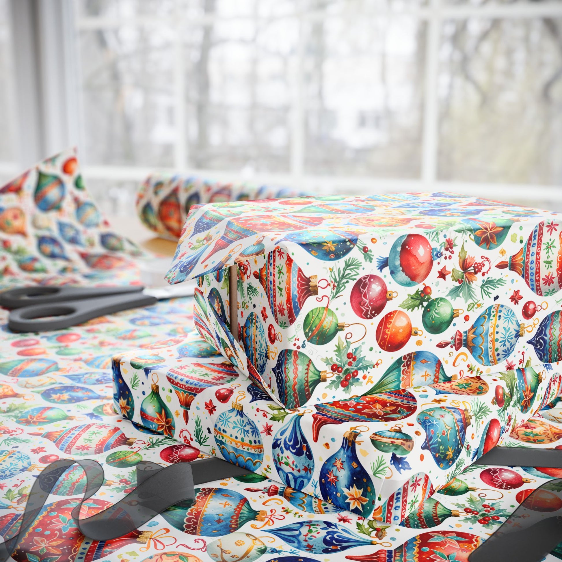 Shiny Things & Holiday Flings – Vintage Ornament Wrapping Paper That Slays
