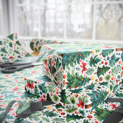 Fir Real Festive – Watercolor Christmas Tree Forest Wrapping Paper