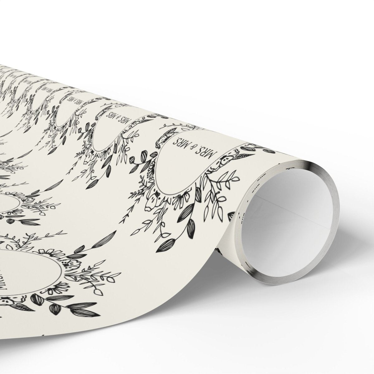 Mrs. & Mrs. Black and White Wrapping Paper Roll