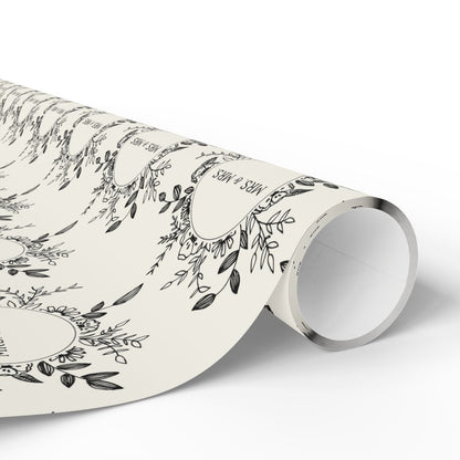 Mrs. & Mrs. Black and White Wrapping Paper Roll