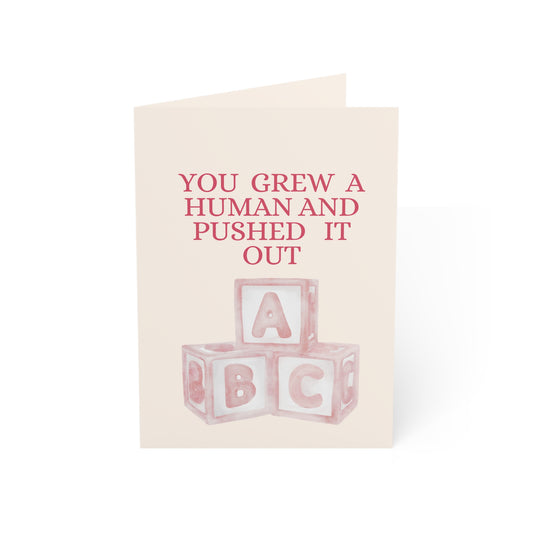 You Grew a Human and Pushed It Out Greeting Card | Frankly, that's enough achievement for one lifetime. | New Baby Card