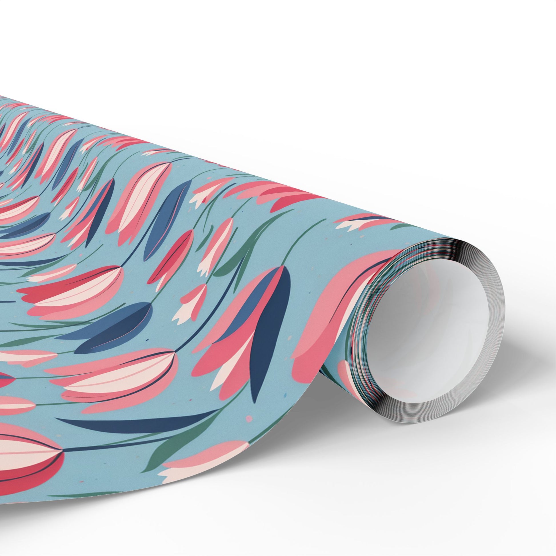 Chic Blue Tulip Wrapping Paper